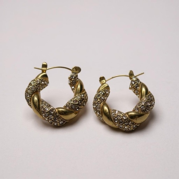 Elegant Gold and Silver Hoop Earrings - Picture 1 of 5